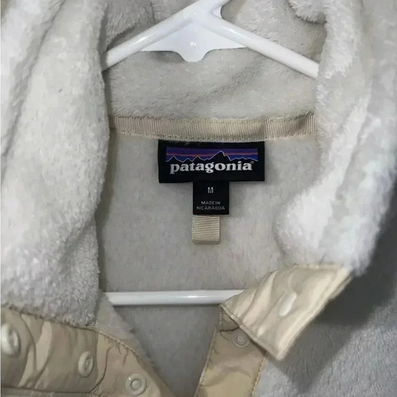 Patagonia Snap Fleece Pullover Jacket Ivory Women’s Medium - Picture 2 of 3